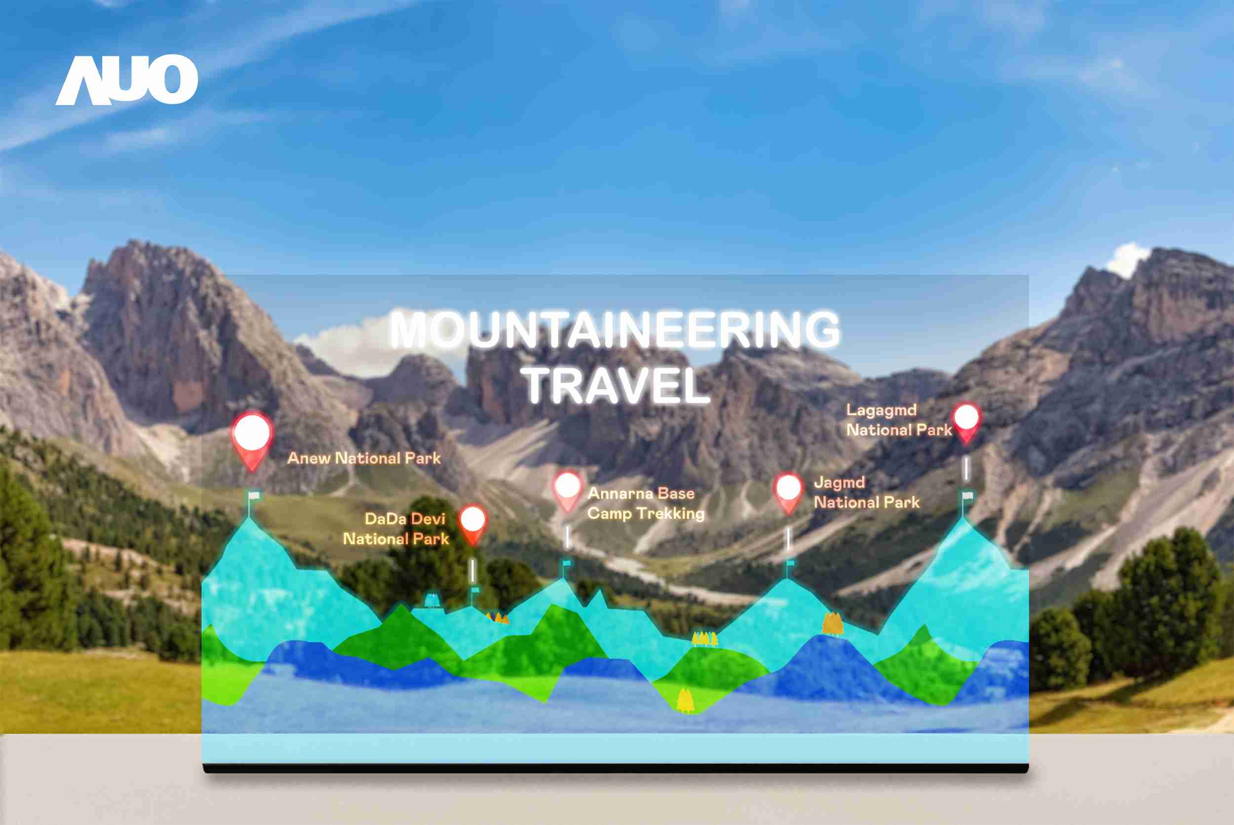 森林舞会展示全球单片尺寸最大(*)42吋透明Micro LED显示器拼接而成的〝64吋透明Micro LED显示器〞，，，具备高透明度、、、、1,000 nits高亮度、、广色域、、、、采用三边无边框的无缝拼接等多重特色，，，，呈现超高清、、、细腻画质而不遮挡后方视觉，，，，满足层峰需求，，，，可广泛运用于零售、、、艺术展览或商业空间等场域